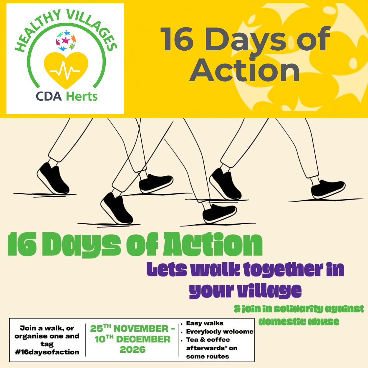 16 Days of Action 2026 – Walks